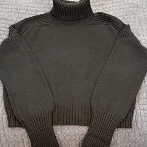 Vintage Pierre Cardin Relax Black Turtleneck Sweater - Made in USA - Large